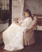 Berthe Morisot Artist-s sister beside the window painting